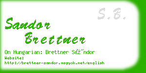 sandor brettner business card